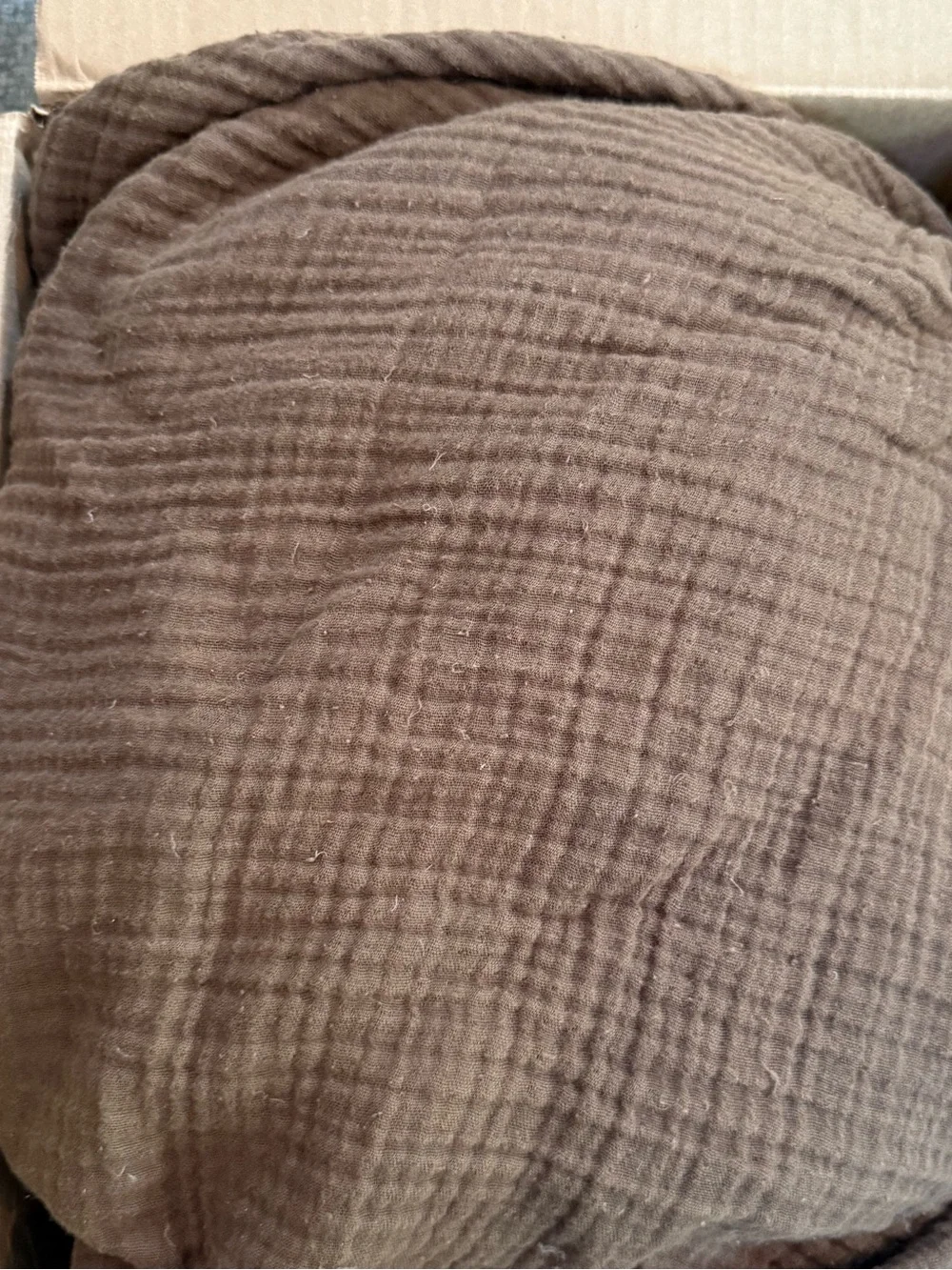 Quince Organic Cotton Gauze Duvet Cover Set with Shams Full/Queen Brown